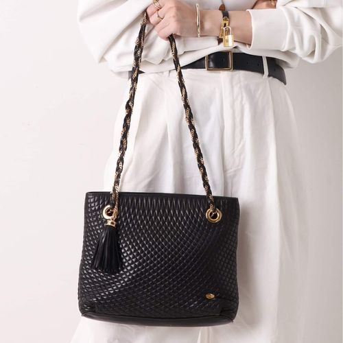 BALLY　フォーマル　ハンドバッグ　チェーンハンドル　ボルドー　仏製　希少 VINTAGE BALLY/バリー】チェーンショルダーバッグ（ショルダーバッグ