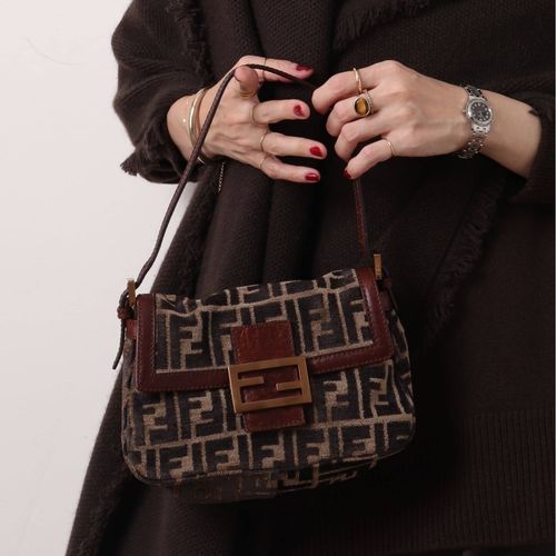 VINTAGE FENDI/フェンディ】Mamma baguette mini zucca velor