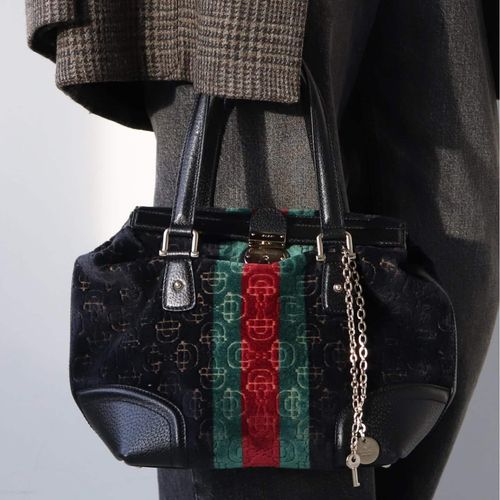 VINTAGE GUCCI/グッチ】ボストンバッグ web velor（ボストンバッグ