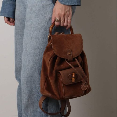 VINTAGE GUCCI/グッチ】 Bamboo バックパック ミニ suede（バック