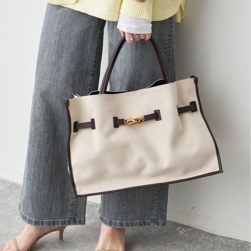 VIOLAd'ORO / ヴィオラドーロ キャンバス*レザートートバッグL