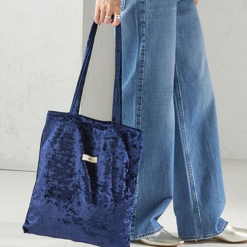 SHIPS別注/PINK RIBBONチャリティー】Uhr: ポリエステル ベロア トート