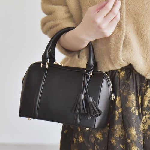 quaranciel: 2way タッセル チャーム ミニ ボストン バッグ｜ SHIPS