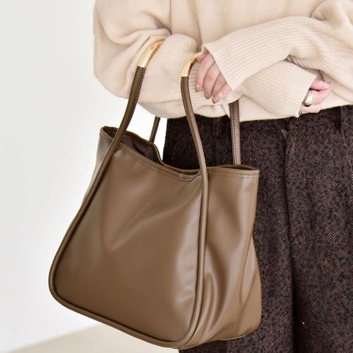 2wayスクエアバッグ　ハンドメイド quaranciel: A4 メタルハンドル 2way スクエア トートバッグ｜ SHIPS