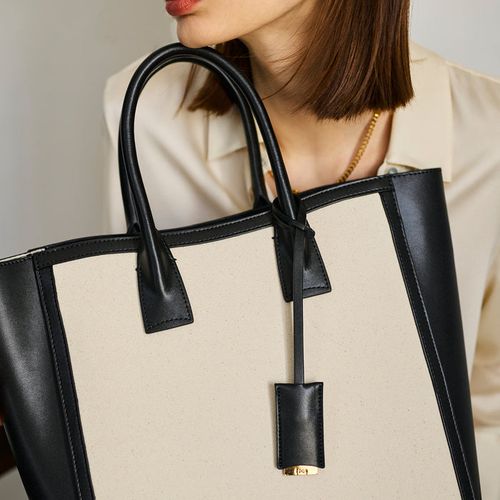 ROPÉ(ロペ) / 【A4対応】【E'POR】 I BAG（キャンバスコンビ縦型トート