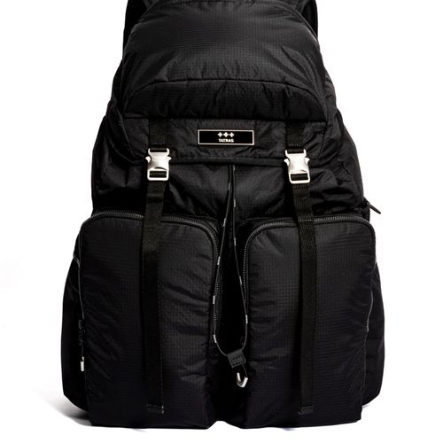 TATRAS タトラス COTE & CIEL コートエシエル 艶消しPUコーティング ECO YARN 撥水 ストラップ バックパック リュック  ブラック系【中古】