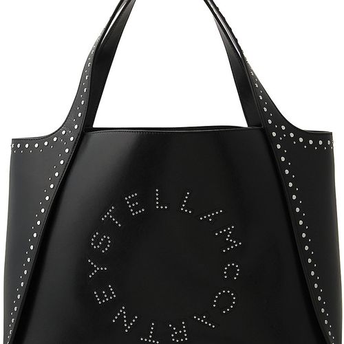 STELLA McCARTNEY(ステラ マッカートニー)｜Stella Logo スタッズ付きトートバッグ/ブラック  の通販｜ELLESHOP・(エル・ショップ)