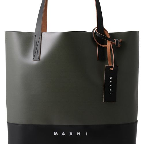 MARNI(マルニ)｜TRIBECA バイカラーショッピングバッグ/ディープセージ