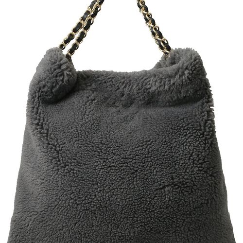 極美品♡ヴィオラドーロ　エコムートンチェーンショルダートート　エルモ　Lサイズ 極美品♡ヴィオラドーロ エコムートンチェーンショルダートート