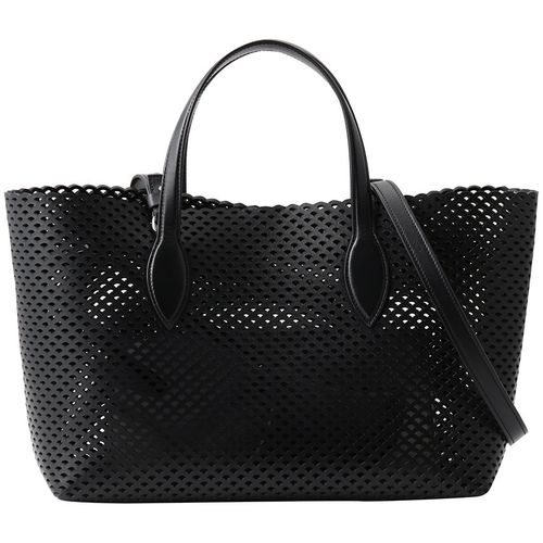 セルジオロッシ☆オープンワーク模様トートバッグ / sr Mermaid Tote/Shopping ブラック サイズ: 44cm x h29.5cm x 12cm, sr