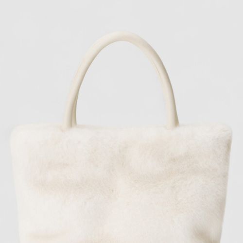 ANAYI(アナイ)｜フェイクファーハンドバッグ/グレージュ の通販