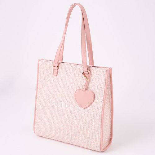 LouLoumei】ハートチャーム付きトートバッグ/自立可能/WEB限定 | one