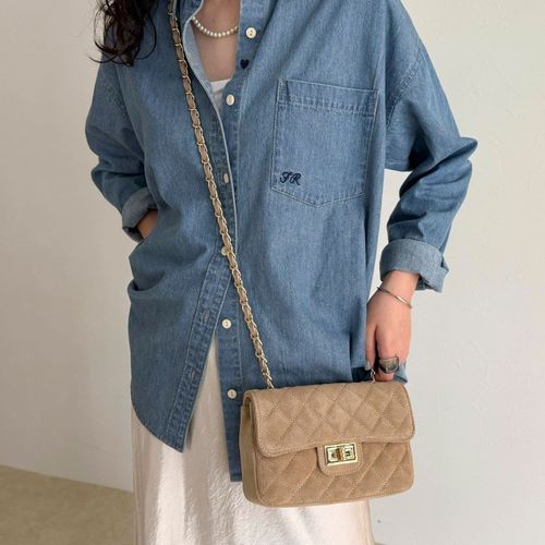 キルティングバッグ　チェーンショルダー　ゴールドチェーン　ホーボー　スエード キルティングバッグ チェーンショルダー ゴールドチェーン ホーボー