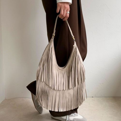 スエードフリンジラウンドバッグ | FREDY & GLOSTER(フレディ