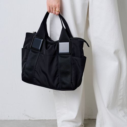 サイドポケット トートバッグ ブラック A4 トートバッグ naikara