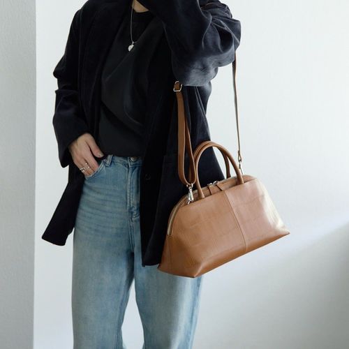 ear PAPILLONNER☆2WAYシンプルボストン☆イアパピヨネ インフルエンサーuchida企画/本革》2WAYシンプルボストンバッグ