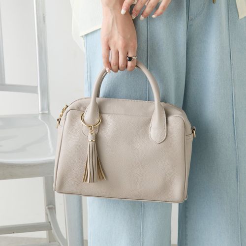 本革/軽量400g】タッセル本革ボストンバッグ | Jena espace