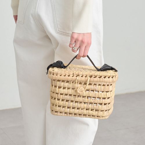 KECH LeS ESSENTIELSリボンハンドルスモールバスケット 公式】Kech Lesessentiels / RIBBON HANDLE SMALL BASKET