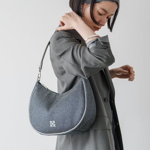 russet 【美品】2way 刺し子ショルダーバッグ最終値下げ ラシット russet 2Wayショルダーバッグ(SF－007) （N.Gray