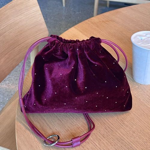 カラビナ付きベロアスタッズ巾着BAG | CIAOPANIC TYPY(チャオパニック