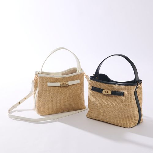美品【人気アイテム】ポールカ　パリ　かごバッグ　レザー　巾着ゴールド金具　自立型 美品【人気アイテム】ポールカ パリ かごバッグ レザー 巾着