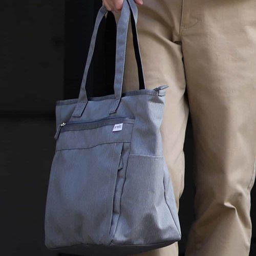ADMJ】グレー トートバッグ ショルダーストラップ付き - メルカリ
