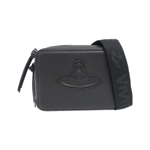 新品Vivienne Westwood ブラックショルダーバッグ 惑星モチーフ MINI CROC EMBOSSED KIMMYショルダーバッグ(ブラック)（メンズ