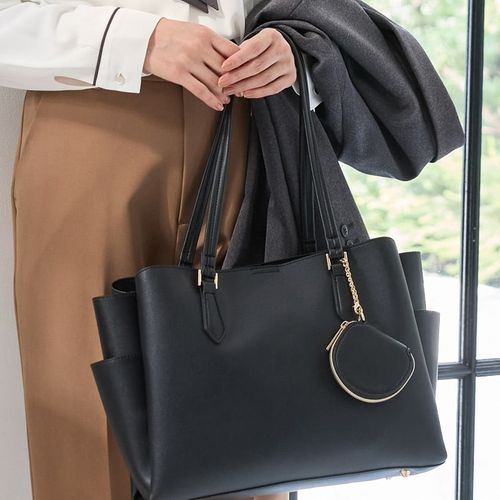 黒いトートバッグとポーチセット ポーチ付軽量A4トート: バッグ｜ハニーズ公式通販