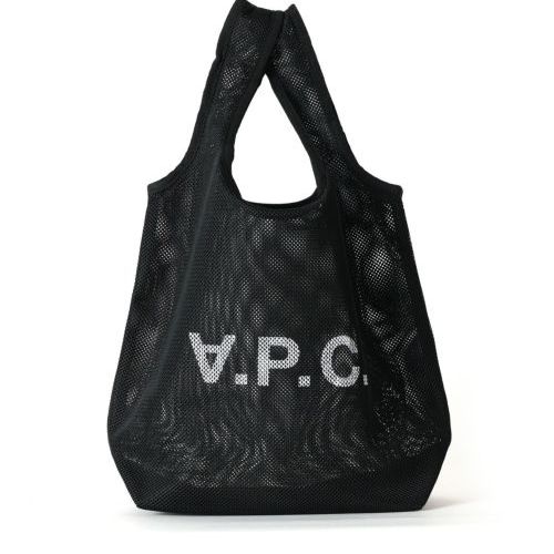 A.P.C.アーペーセー⭐️ショッピングバック,ブラック A.P.C. (アーペーセー) SHOPPING REBOUND MINI / ショッピングバッグミニ