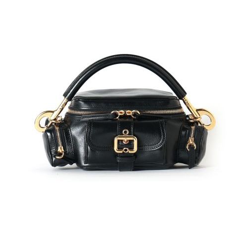 VIP価格!【CHLOE】レザーカメラバッグ Chloé シャイニーレザー製スモールカメラバッグ のブラック
