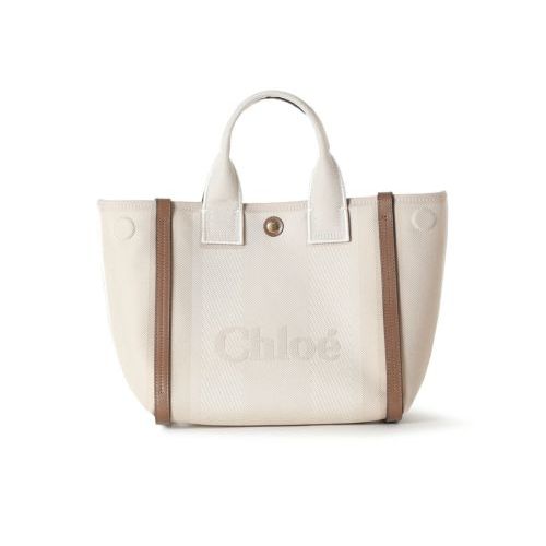 関税なし★ Chloe クロエ Plage コットン トートバッグ CH25AS 広々とした【国内買付/発送】コットン製Chloe Plageトートバッグ