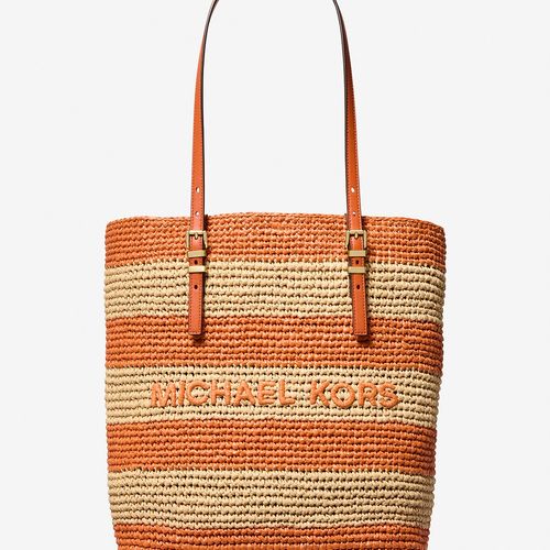 【michael kors】ハンドクロシェ ストロー トート ラージ MICHAEL KORS トートバッグ JORDI ハンドクロシェ ストロー