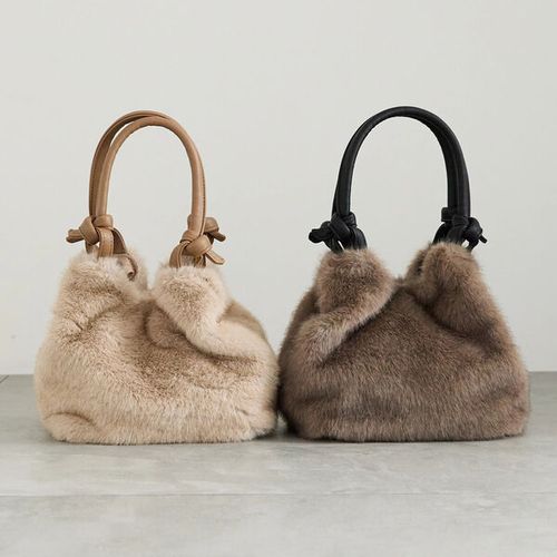 WEB限定】ノットハンドル2wayトートバッグ（ベージュ/モカ