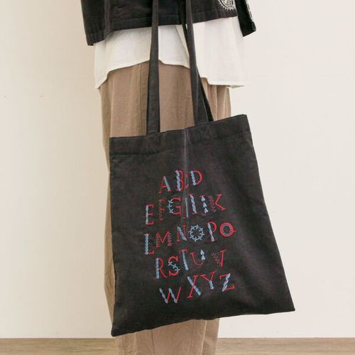 マムエモア トートバッグ ブラック刺繍 マムエモア グログラントワコ