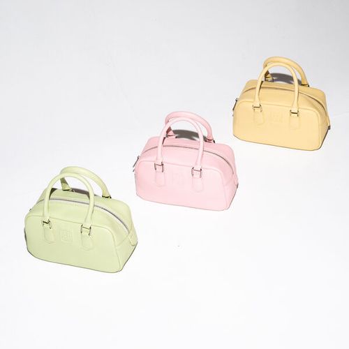 セール】 エンボスロゴミニボストンバッグ（ピンク/イエロー/ミント