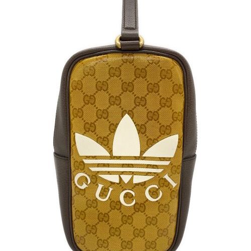 【中古・古着通販】GUCCI (グッチ) adidas (アディダス) ミニトップハンドルバッグ ブラウン｜ブランド・古着通販  トレファク公式【TREFAC FASHION】スマホサイト