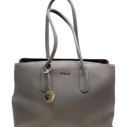 【未使用に近い✨】FURLA フルラ イカロ レザー トートバッグ グレー フルラ トートバッグ グレー系 レザー 中古 肩がけ 中古・古着通販