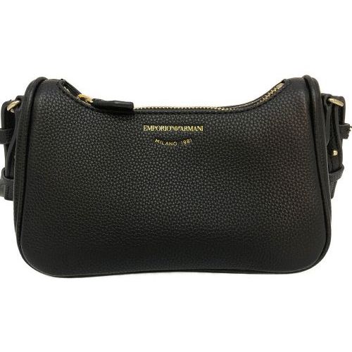 新品未使用EMPORIO ARMANI ブラックショルダーバッグ本革ロゴ A|X アルマーニ エクスチェンジ】A|Xロゴ フラップミニ