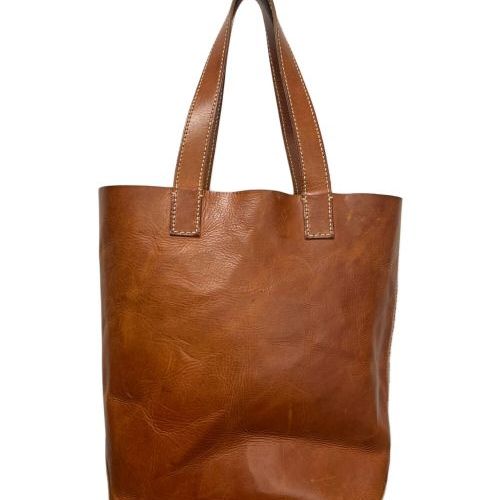 未使用 タグ付き genten 横長トート ハンド バッグ ブラウン 牛革 中古・古着通販】genten (ゲンテン) トートバッグ ブラウン