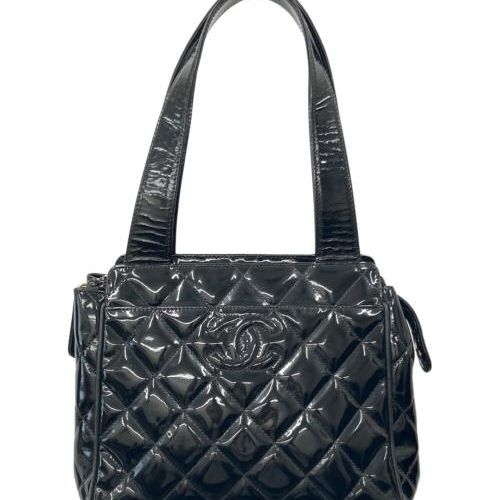 中古・古着通販】CHANEL (シャネル) CHANEL エナメルバッグ ブラック
