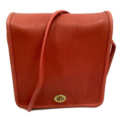 中古・古着通販】COACH (コーチ) フラップショルダーバッグ レッド