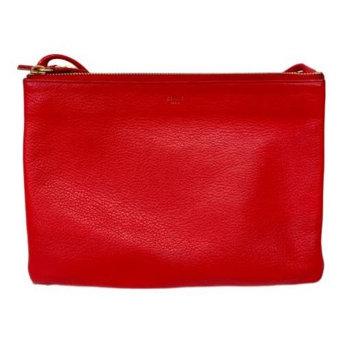 セリーヌ 斜め掛け ショルダーバッグ レッド レザー レディース CELINE 【中古】 中古・古着通販】CELINE (セリーヌ) ショルダーバッグ レッド