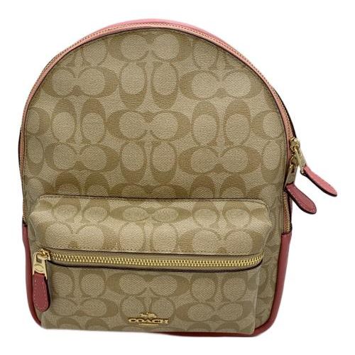 COACH リュック ベージュ・ピンク 新品 コーチ COACH リュックサック バッグ ピンク