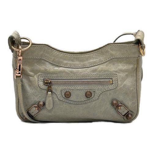 バレンシアガ　BALENCIAGA レザーショルダーバッグ　グレー BALENCIAGA 並行輸入 バレンシアガ ショルダーバッグ グレー ブラック