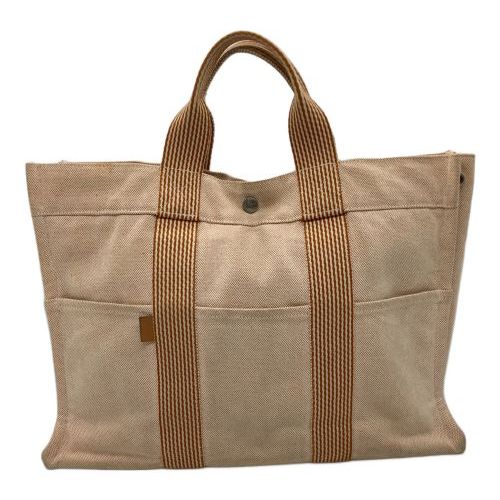 HERMES エルメス トートバッグ レディース 【古着】【中古】 中古・古着通販】HERMES (エルメス) トートバッグ アイボリー×オレンジ