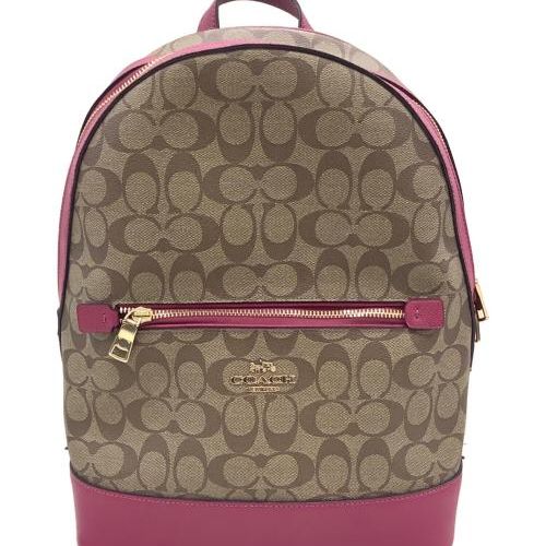 【専用】　COACH リュック　シグネチャー　レザー　ホワイト × ピンク 専用】 COACH リュック シグネチャー レザー ホワイト × ピンク