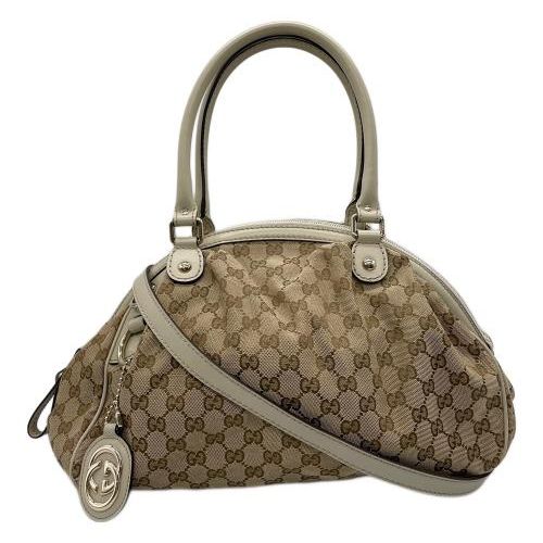 中古・古着通販】GUCCI (グッチ) GGキャンバス ハンドバッグ ベージュ