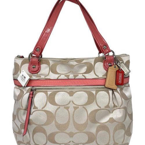 中古・古着通販】COACH (コーチ) トートバッグ ベージュ×ピンク