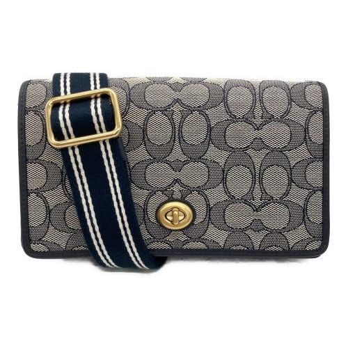 中古　coach ブルーグレーシグネイチャーブルゾン　コーチ COACH - コーチ COACH シグネチャー シャンブレー ブルゾン ジップ