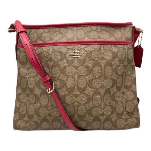 中古・古着通販】COACH (コーチ) ショルダーバッグ ブラウン×ピンク